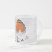 Een schattige roofvogel in sneeuw matglas koffiemok (Voorkant rechts)