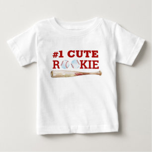 Eén Schattige Rookie Honkbal Baby T-Shirt 