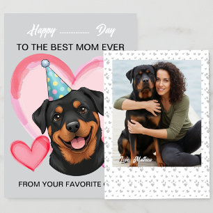 Een schattige Rottweiler bij een speciale gelegenh Feestdagenkaart