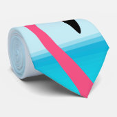 Een schattige roze flamingo op het strand stropdas (Opgerold)