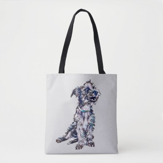 Een schattige, saaie, gemengde kruidhond met een g tote bag (Voorkant)