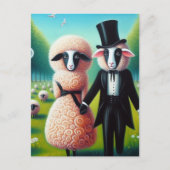 Een Schattige schaapskoppel Briefkaart (Voorkant)