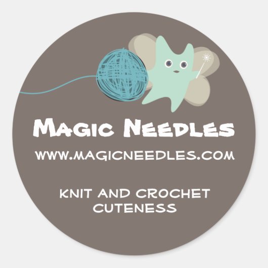 Een schattige, schattige monstervliegbal van garen ronde sticker (Voorkant)