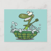 een schattige schildpad in zijn schelp schrobt een briefkaart (Voorkant)