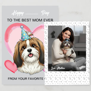 Een schattige Shih Tzu op een speciale gelegenheid Feestdagenkaart