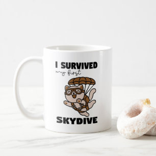Een Schattige skydiving kat, grappig skydiven Koffiemok