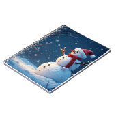 Een schattige sneeuwpop en kerst notitieboek (Linkerzijde)