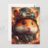 Een schattige steampunk hamster briefkaart (Voorkant / Achterkant)