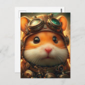 Een schattige steampunk hamster briefkaart (Voorkant / Achterkant)