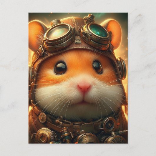 Een schattige steampunk hamster briefkaart (Voorkant)