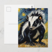 Een schattige stinkdier in een sterrennacht briefkaart (Voorkant / Achterkant)