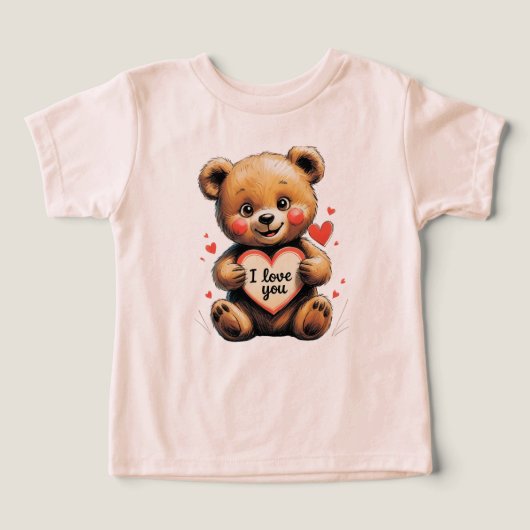 Een schattige teddybeer die een hartvormige kaart  (Design voorkant)