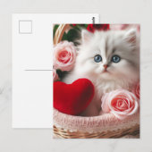 Een schattige Valentijn Kitten Briefkaart (Voorkant / Achterkant)