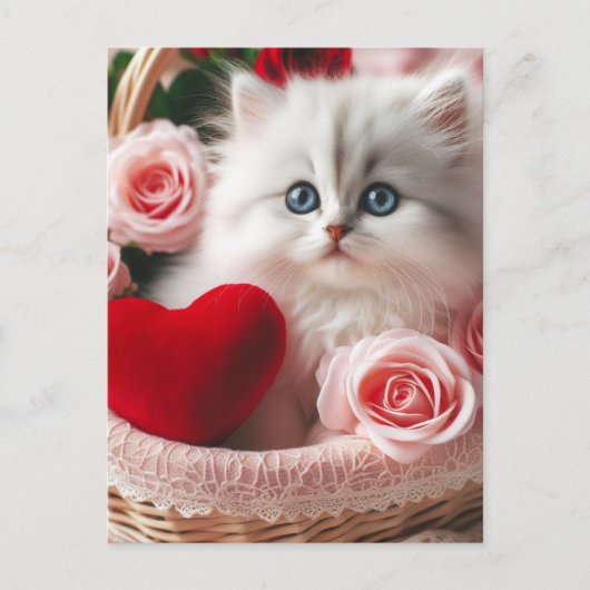 Een schattige Valentijn Kitten Briefkaart (Voorkant)