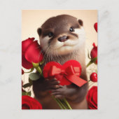 Een schattige Valentijn Otter Briefkaart (Voorkant)
