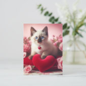 Een schattige Valentijn Siamese kitten Briefkaart (Staand voorkant)