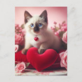 Een schattige Valentijn Siamese kitten Briefkaart (Voorkant)
