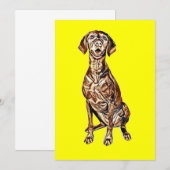 Een schattige Vizsla-hond die rondkijkt met Kaart (Voorkant / Achterkant)