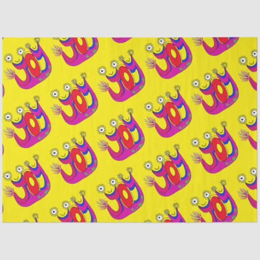 Een Schattige, vrolijk feest om je cadeau te Cadea Tissuepapier (Voorkant)