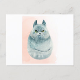 Een schattige waterverf van een kat briefkaart