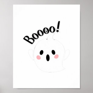 Een Schattige Witte Boo Creatieve Casual Poster