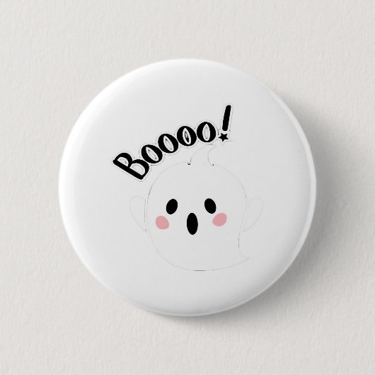 Een Schattige Witte Boo Creatieve Casual Ronde Button 5,7 Cm (Voorkant)