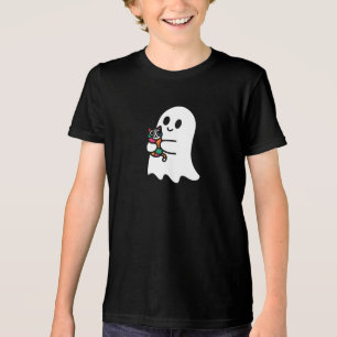 Een schattige witte geest met een schattige kleur Tri-Blend shirt