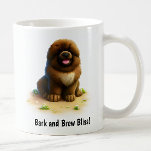 Een Schattigee 3D-geschilderde Tibetaanse Mastiff  Koffiemok