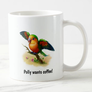 Een Schattigee 3D-geverfde Oranje-Bellied Parrot C Koffiemok