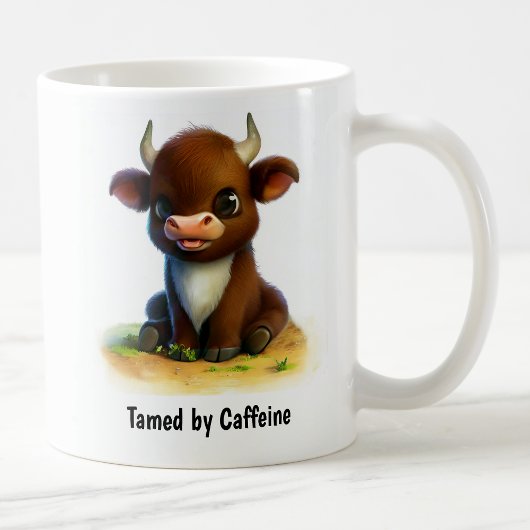 Een Schattigee 3D Painted Ox Coffee Mok