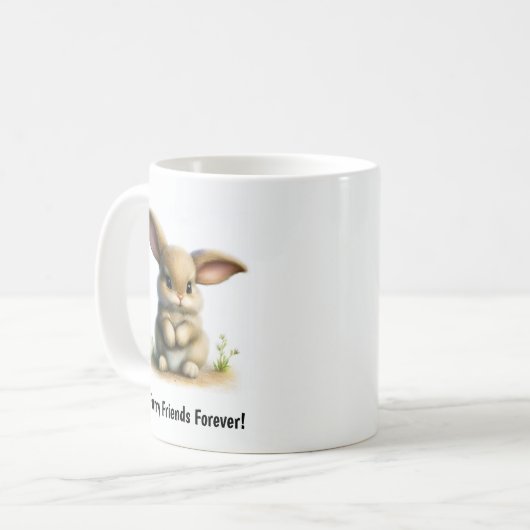 Een Schattigee 3D Painted Rabbit Coffee Mok (Voorkant links)