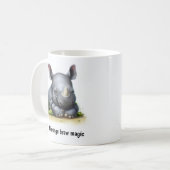 Een Schattigee 3D Painted Rhinoceros Coffee Mok (Voorkant links)