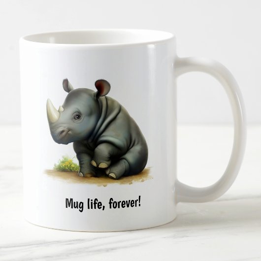 Een Schattigee 3D Painted Rhinoceros Coffee Mok