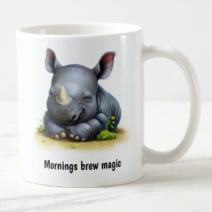 Een Schattigee 3D Painted Rhinoceros Coffee Mok