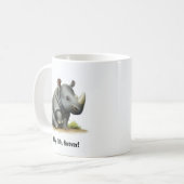 Een Schattigee 3D Painted Rhinoceros Coffee Mok (Voorkant links)