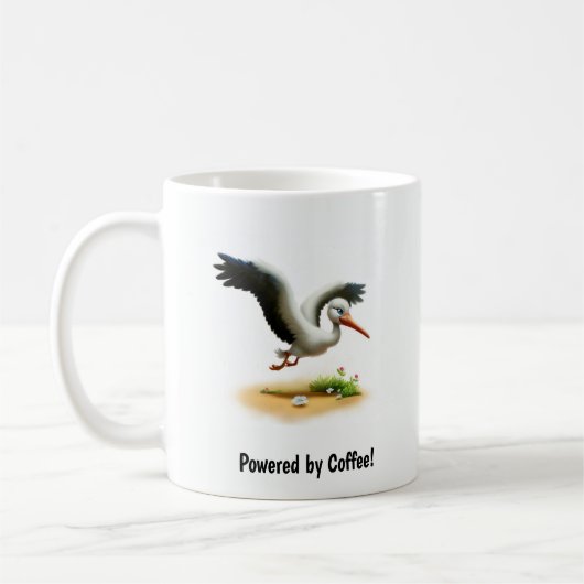 Een Schattigee 3D Painted Stork Coffee Mok (Links)