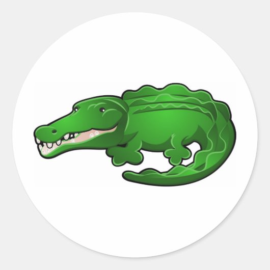 Een Schattigee alligator of krokodil cartoon karak Ronde Sticker (Voorkant)