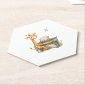 Een Schattigee Baby-Giraffe speelt gitaar Kartonnen Onderzetters (Schuin)