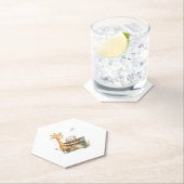 Een Schattigee Baby-Giraffe speelt gitaar Kartonnen Onderzetters (Insitu)