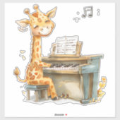 Een Schattigee Baby-Giraffe speelt gitaar Sticker (Vel)