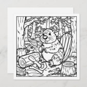 Een Schattigee bever in het Bos (Voorkant / Achterkant)