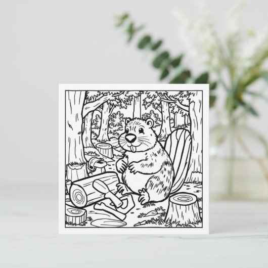 Een Schattigee bever in het Bos (Staand voorkant)