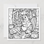 Een Schattigee bever in het Bos (Voorkant)