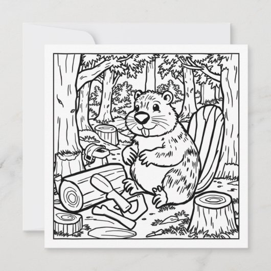 Een Schattigee bever in het Bos (Voorkant)