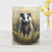 Een Schattigee bosdas Kaart (Gele Bloem)