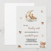 EEN SCHATTIGEE BRUINE BEER BABYSHOWER UITNODIGING (Voorkant / Achterkant)