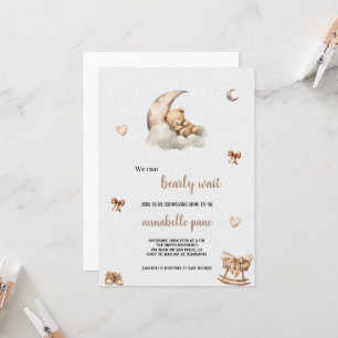 EEN SCHATTIGEE BRUINE BEER BABYSHOWER UITNODIGING