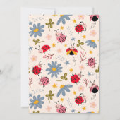 EEN Schattigee Bug Ladybug 1e verjaardagsfeestje Kaart (Achterkant)