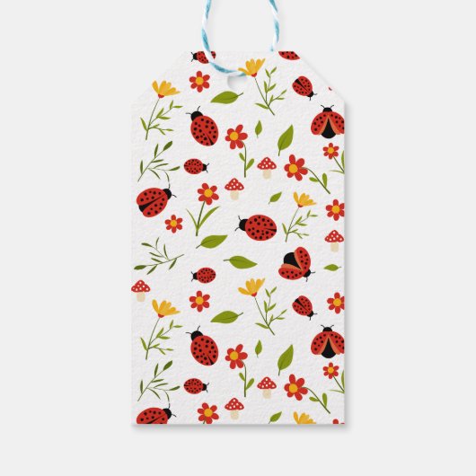 Een Schattigee Bug lieveheersbeestje 1e verjaardag Cadeaulabel (Achterkant)