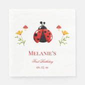 Een Schattigee Bug lieveheersbeestje 1e verjaardag Servet (Voorkant)